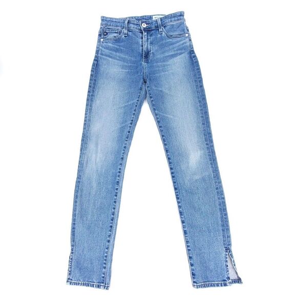 Ag Adriano Goldschmied Denim - ADRIANO GOLDSCHMIED Anthropologie High Rise Ankle Slim Straight Slit Jeans 25